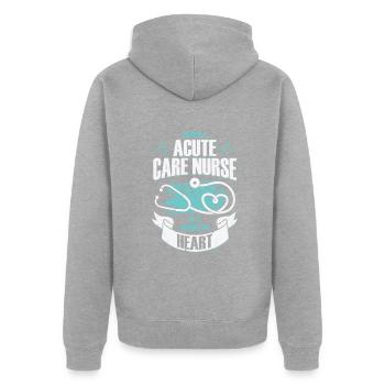 Cadeau de soins intensifs - Veste à capuche bio Premium Unisexe - gris chiné - Dos - Nico (187cm)