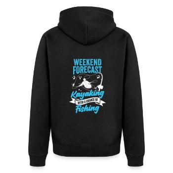 Kajak Kajakfahren Angeln Kajakfahrer Geschenk - Unisex Premium Bio Zip Hoodie - Schwarz - Hinten - Nico (187cm)