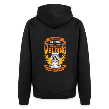 Welding Profession Job Work Welder Gift - Unisex Premium Organic Zip Hoodie - black - Back - Nico (187cm)