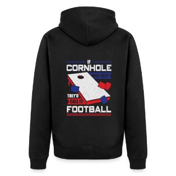 Cornhole Bean Bag Sport Sackhole Player Cadeau - Veste à capuche bio Premium Unisexe - noir - Dos - Nico (187cm)