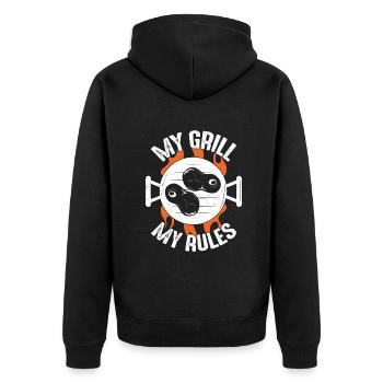 Grill BBQ BBQ Bbq Grill Grill Master Gift - Unisex Premium Organic Zip Hoodie - black - Back - Nico (187cm)