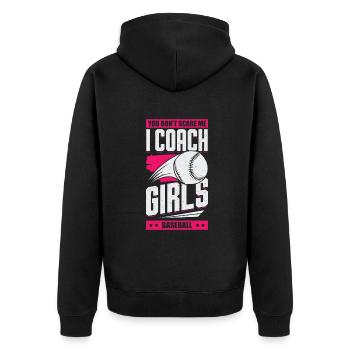 Cadeau d’entraîneur de baseball féminin - Veste à capuche bio Premium Unisexe - noir - Dos - Nico (187cm)