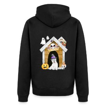 Halloween West Highland Terrier Chien Sorcière - Veste à capuche bio Premium Unisexe - noir - Dos - Nico (187cm)