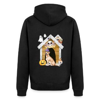 Halloween Labrador Retriever Dog Witch - Unisex Premium Organic Zip Hoodie - black - Back - Nico (187cm)