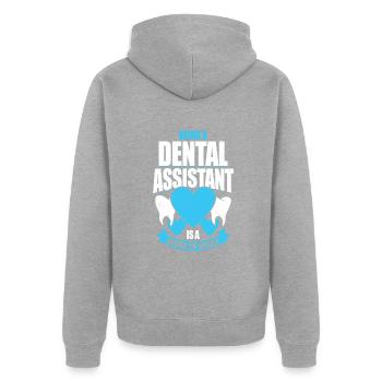 Being A Dental Assistant Is A Work Of Heart - Unisex Premium Organic Zip Hoodie - heather grey - Back - Nico (187cm)