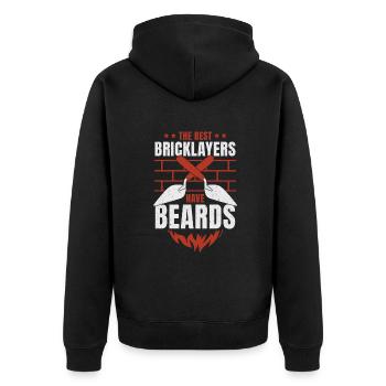 Bärtiger Maurer Maurer Maurer Bart Geschenk - Unisex Premium Bio Zip Hoodie - Schwarz - Hinten - Nico (187cm)