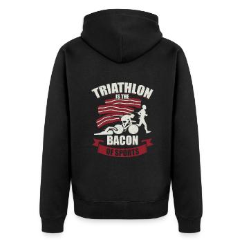 Le triathlon est le bacon du cadeau du triathlète sportif - Veste à capuche bio Premium Unisexe - noir - Dos - Nico (187cm)