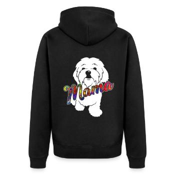 Maltese Maltese Mama - Unisex Premium Organic Zip Hoodie - black - Back - Nico (187cm)