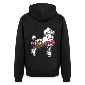 Poodle Poodle Mama - Unisex Premium Organic Zip Hoodie - black - Back - Nico (187cm)