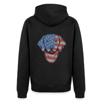 Rhodesian Ridgeback Rhodesian Ridgeback Flag - Unisex Premium Organic Zip Hoodie - black - Back - Nico (187cm)