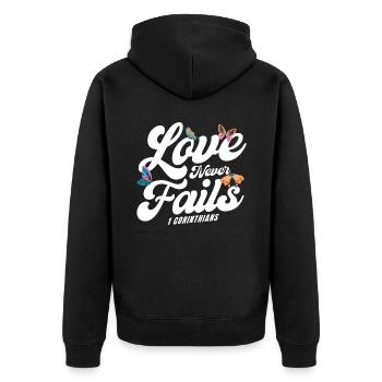 Christian Religious Bible Verse Gift - Unisex Premium Organic Zip Hoodie - black - Back - Nico (187cm)