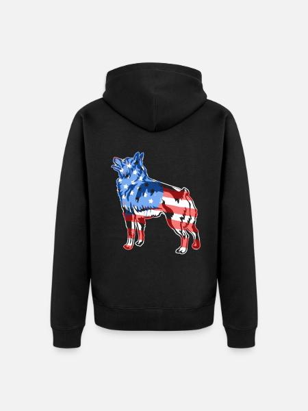 Schipperke Schipperke Flag - Unisex Premium Organic Zip Hoodie - black