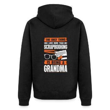 Scrapbooking Grandma Hobby Scrapbooker Gift - Unisex Premium Organic Zip Hoodie - black - Back - Nico (187cm)