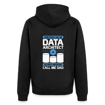 Data Architecture Database Architect Dad Gift - Unisex Premium Bio Zip Hoodie - Schwarz - Hinten - Nico (187cm)