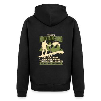 Mountaineering Mountaineer Wife Couple Gift - Unisex Premium Bio Zip Hoodie - Schwarz - Hinten - Nico (187cm)