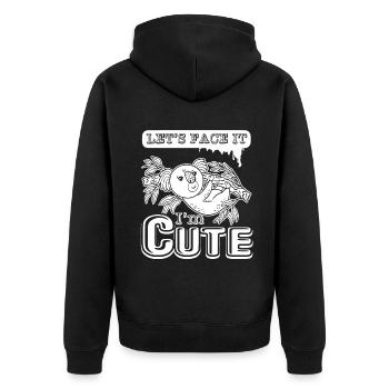Koala Koala Let's Face It I Am Cute - Unisex Premium Organic Zip Hoodie - black - Back - Nico (187cm)