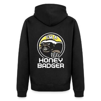 Honey Badger I Am A Honey Badger - Unisex Premium Organic Zip Hoodie - black - Back - Nico (187cm)