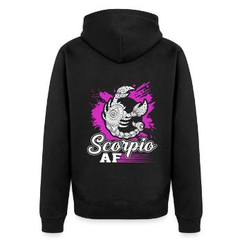 Scorpio Scorpio AF Sign Of Zodiac - Unisex Premium Organic Zip Hoodie - black - Back - Nico (187cm)