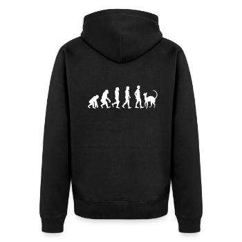 Siamese Cat Siamese Cat Evolution - Unisex Premium Organic Zip Hoodie - black - Back - Nico (187cm)