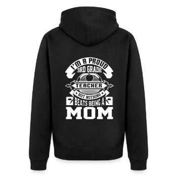 3rd Grade Teacher Proud 3rd Grade Teacher - Unisex Premium Organic Zip Hoodie - black - Back - Nico (187cm)