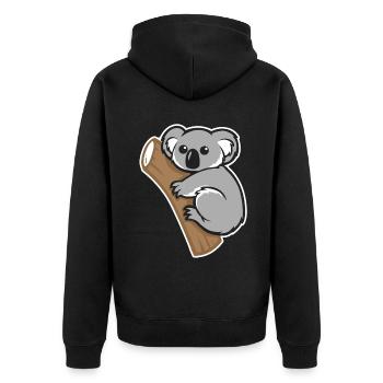 Koala Koala Watercolor - Unisex Premium Organic Zip Hoodie - black - Back - Nico (187cm)