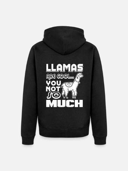 Llama Llamas Are Cool - Unisex Premium Organic Zip Hoodie - black