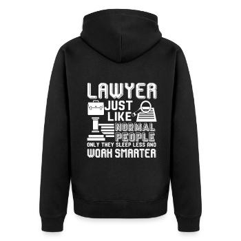Lawyer Lawyer Sleep Less And Work Smarter - Unisex Premium Organic Zip Hoodie - black - Back - Nico (187cm)