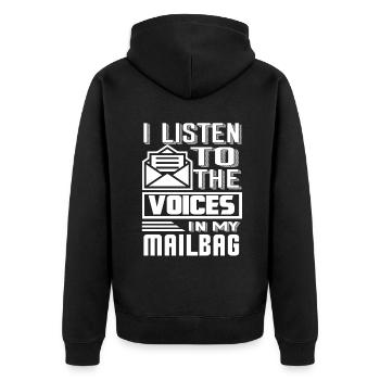 Mail Carrier Listen To The Voices In Mailbag - Unisex Premium Organic Zip Hoodie - black - Back - Nico (187cm)