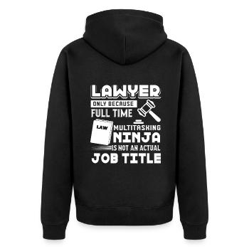 Lawyer Lawyer Job Title - Unisex Premium Organic Zip Hoodie - black - Back - Nico (187cm)