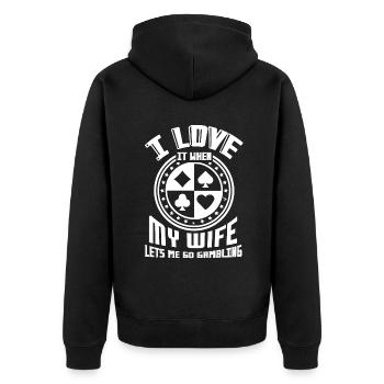 Poker Poker Love When Let's Me Go Gambling - Unisex Premium Organic Zip Hoodie - black - Back - Nico (187cm)