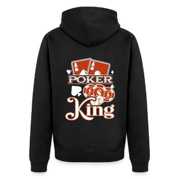 Poker Poker King - Unisex Premium Organic Zip Hoodie - black - Back - Nico (187cm)