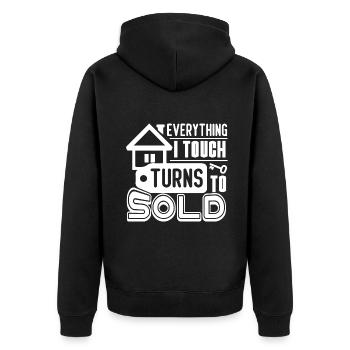 Real Estate Real Estate Agent Touch Sold - Unisex Premium Organic Zip Hoodie - black - Back - Nico (187cm)