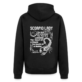 Scorpio Scorpio Lady - Unisex Premium Organic Zip Hoodie - black - Back - Nico (187cm)