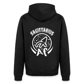Sagittarius AF Sign Of Zodiac Horoscope - Unisex Premium Organic Zip Hoodie - black - Back - Nico (187cm)