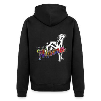Weimaraner Weimaraner Mama - Unisex Premium Organic Zip Hoodie - black - Back - Nico (187cm)