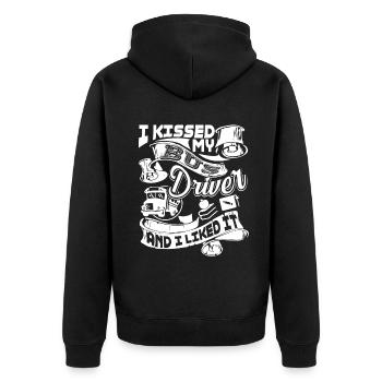 Bus Driver I Kissed My Bus Driver And I Like It - Unisex Premium Organic Zip Hoodie - black - Back - Nico (187cm)