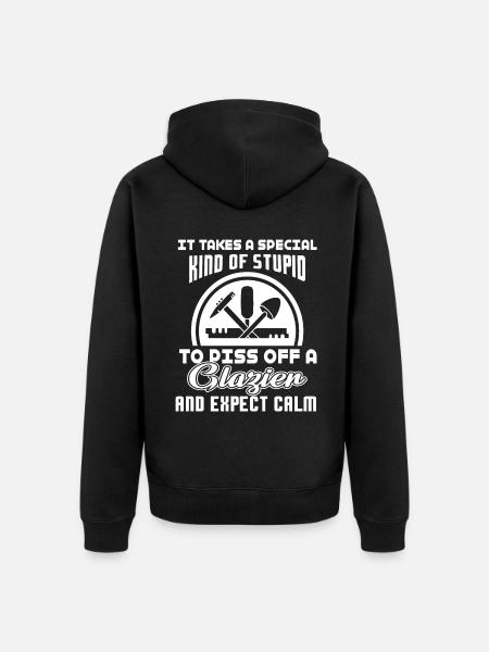 Glazier Piss Off A Glazier - Unisex Premium Organic Zip Hoodie - black