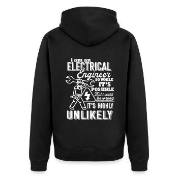 Electrical Engineer I Am An Electrical Engineer - Unisex Premium Organic Zip Hoodie - black - Back - Nico (187cm)