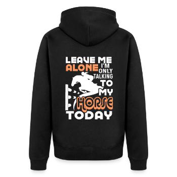 Horse Talking To My Horse - Unisex Premium Organic Zip Hoodie - black - Back - Nico (187cm)