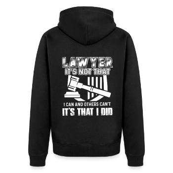 Lawyer Lawyer It's What I Did - Unisex Premium Organic Zip Hoodie - black - Back - Nico (187cm)