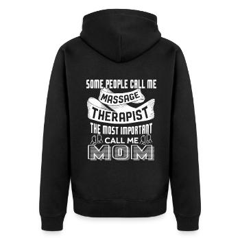 Massage Therapist Massage Therapist Mom - Unisex Premium Organic Zip Hoodie - black - Back - Nico (187cm)