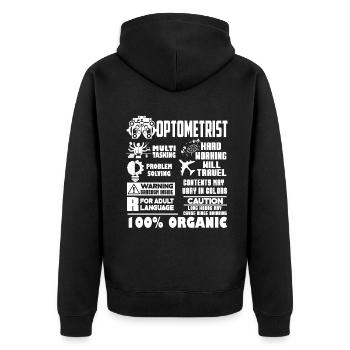 Optometrist Optometrist Solve Problems - Unisex Premium Organic Zip Hoodie - black - Back - Nico (187cm)