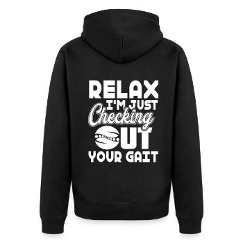 Physical Therapist Relax Physical Therapy - Unisex Premium Organic Zip Hoodie - black - Back - Nico (187cm)