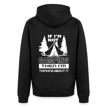 Camping Thinking About Camping - Unisex Premium Organic Zip Hoodie - black - Back - Nico (187cm)