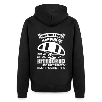 Kiteboarding Kiteboarding Happiness - Unisex Premium Organic Zip Hoodie - black - Back - Nico (187cm)