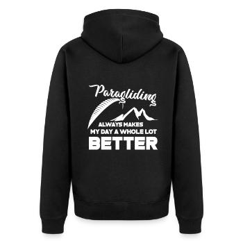 Paragliding Paragliding Makes My Day Better - Unisex Premium Organic Zip Hoodie - black - Back - Nico (187cm)