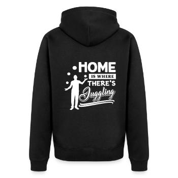 Juggling Home is where there s Juggling - Unisex Premium Organic Zip Hoodie - black - Back - Nico (187cm)