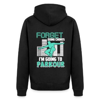 Parkour I'm Going To Parkour - Unisex Premium Organic Zip Hoodie - black - Back - Nico (187cm)