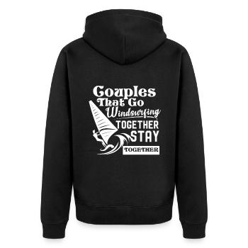 Windsurfing Couples Windsurfing Together - Unisex Premium Organic Zip Hoodie - black - Back - Nico (187cm)