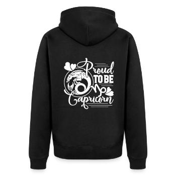 Capricorn Proud To Be Capricorn - Unisex Premium Organic Zip Hoodie - black - Back - Nico (187cm)